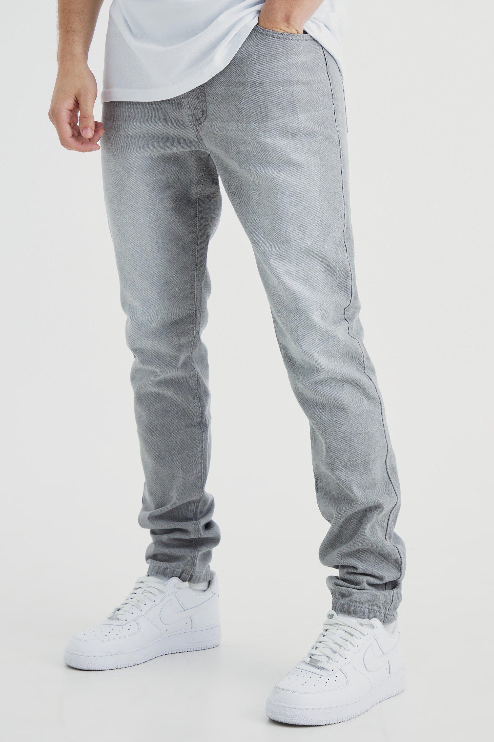 Mens Grey Tall Slim Rigid Jean, Grey